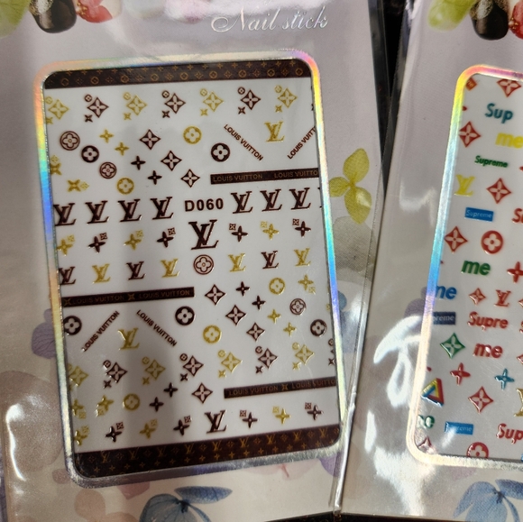 Fashion Nail Decal Set - Red, Gold, Blue - Picture 3 of 4